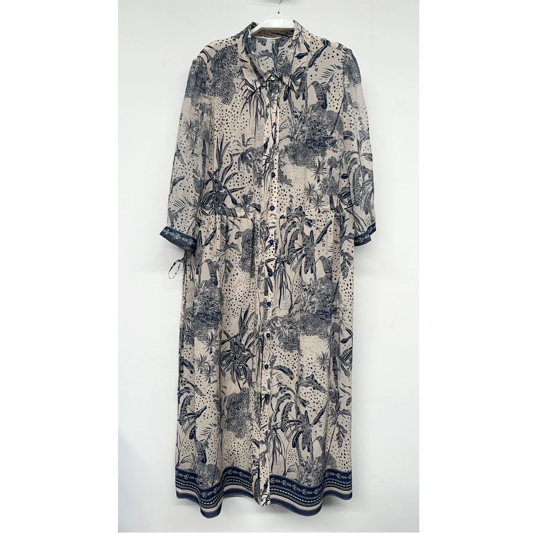 水墨佳人数码印花真丝桑蚕丝连衣裙82497788