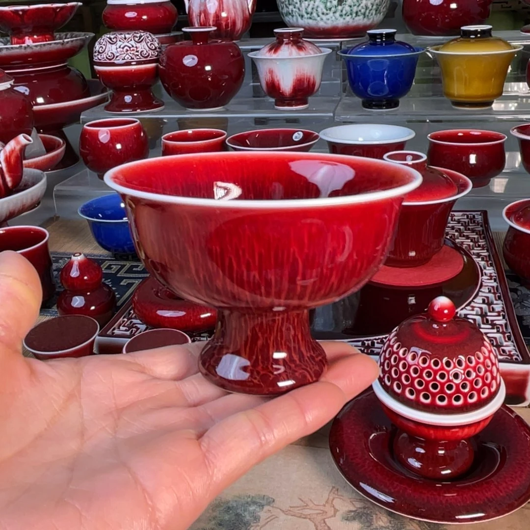 景德镇原矿釉大高脚