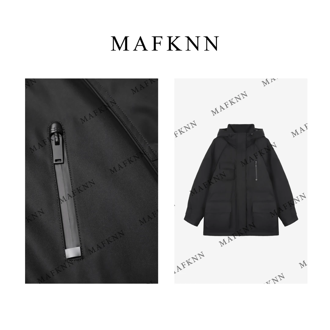 MAFKNN/玛肯时尚休闲简约纯色百搭冬季保暖带帽羽绒服MK11649