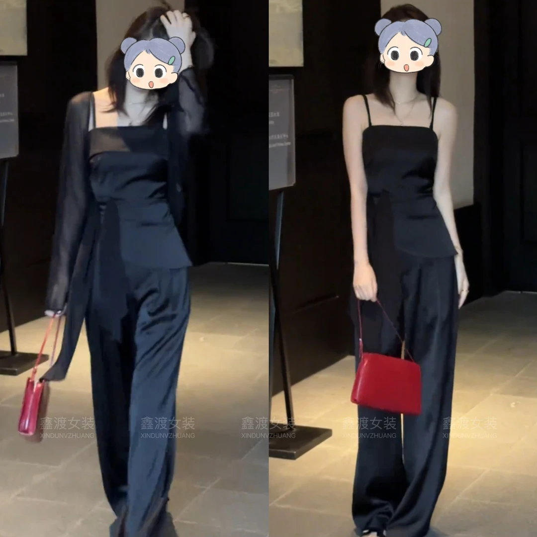 2025夏季新款时尚显瘦气质女士网红洋气三件套百搭款D5438