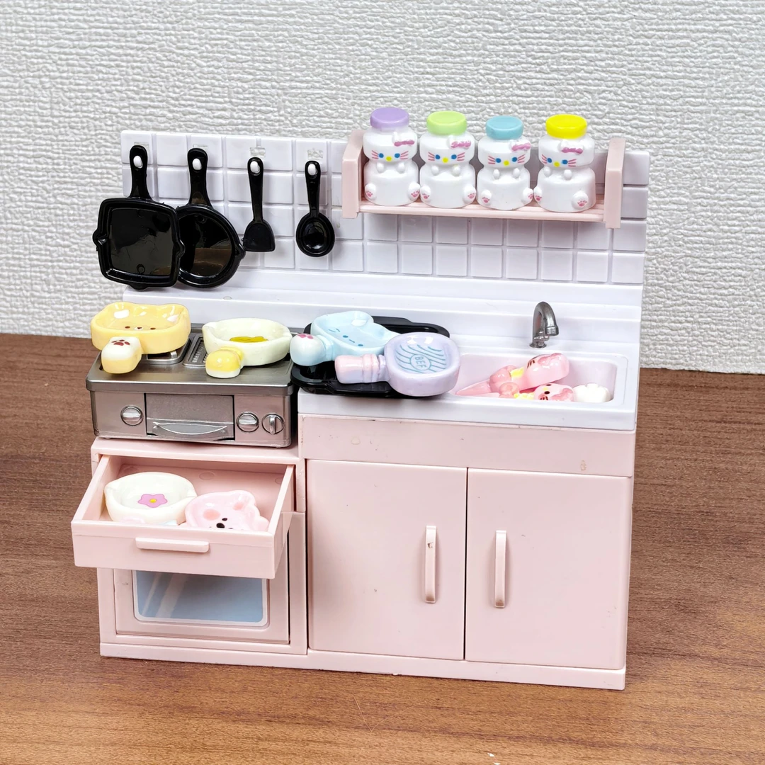 迷你模型灶台厨房场景微缩真厨具娃娃过家家女孩做饭玩具