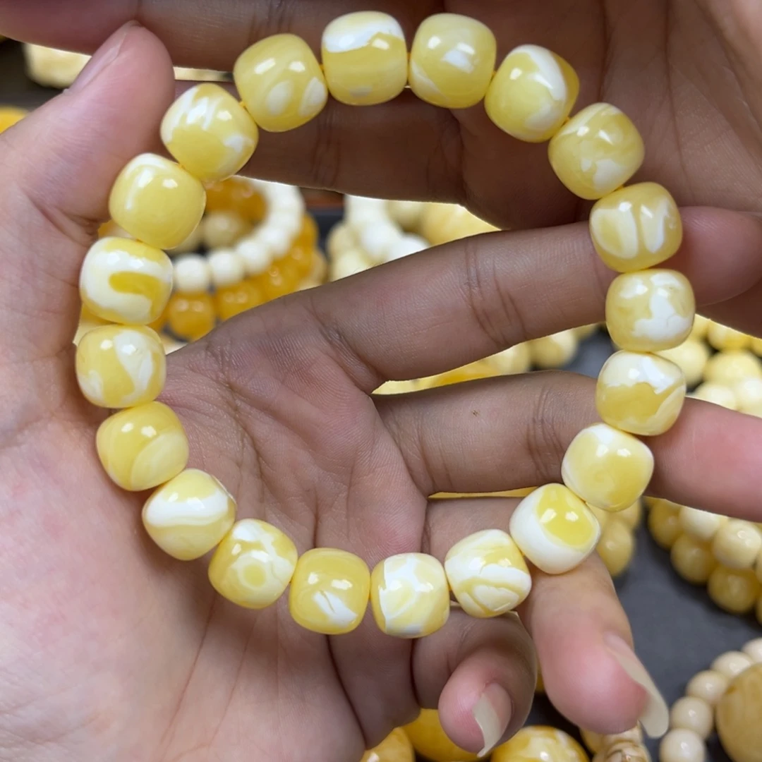 琥珀未镶嵌手串同料老邢手串11mm
