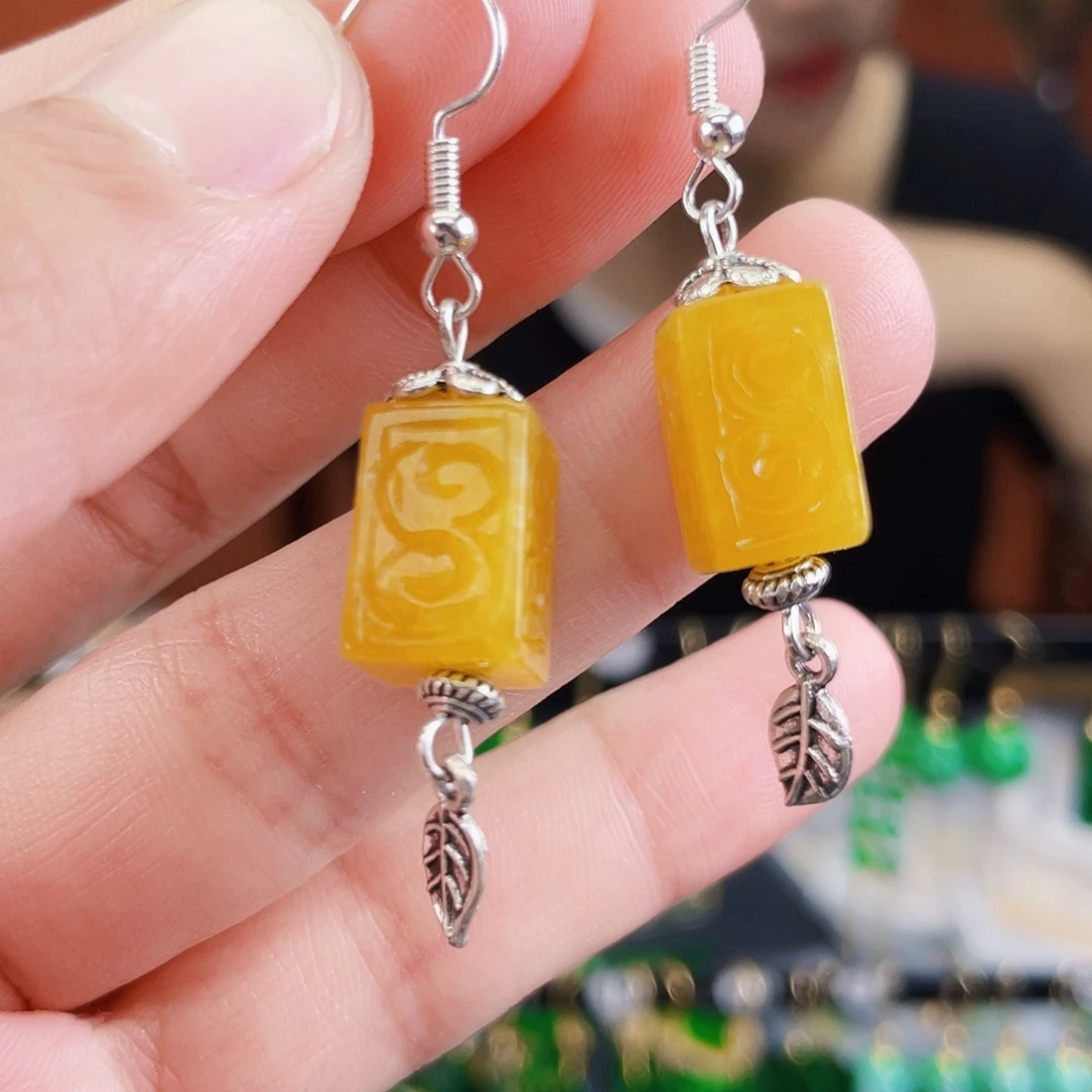 翡翠未镶嵌耳饰饰品