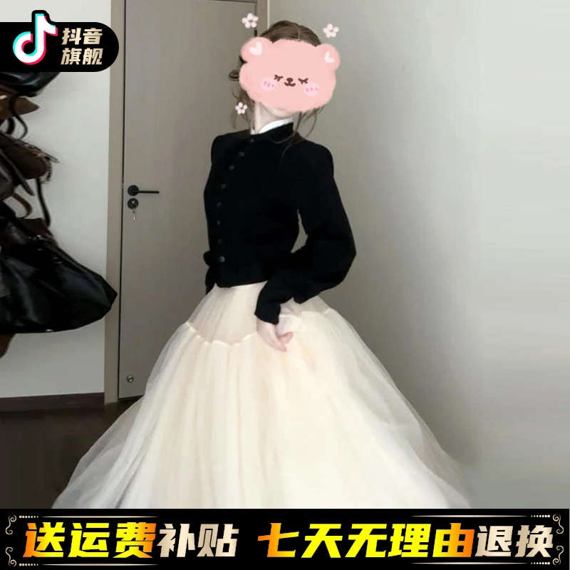 韩系黑色针织衫上衣2025秋冬季新款洋气爆款女装春秋毛衣开衫外套