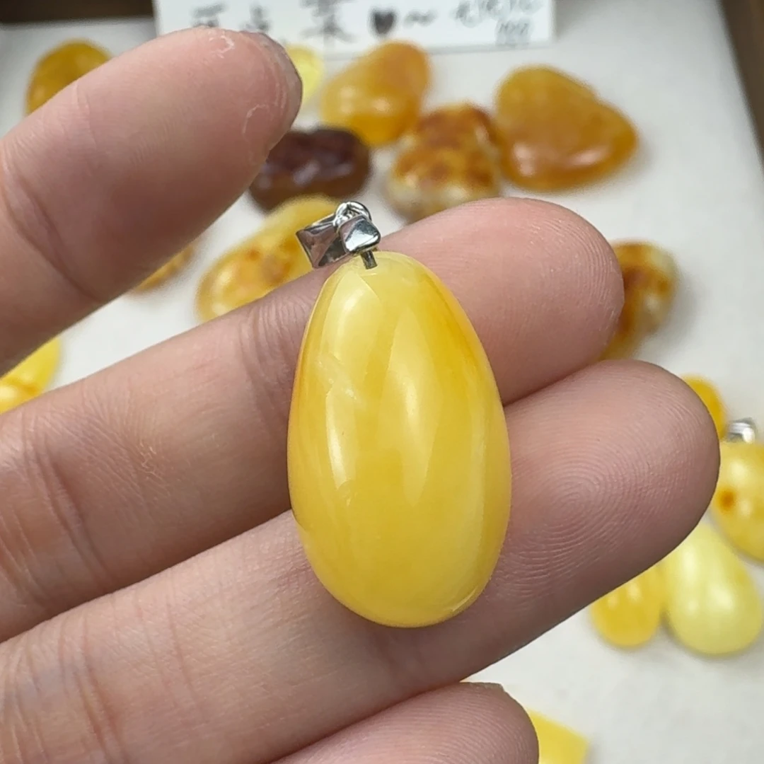 蜜蜡银S925镶嵌珠宝奇石全品 22.5×13×10.2mm