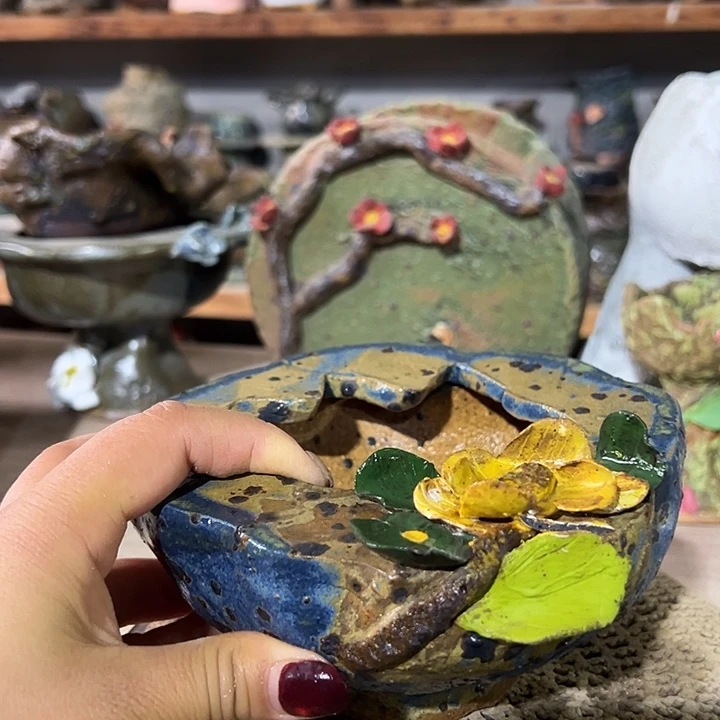 手工粗陶高温花盆