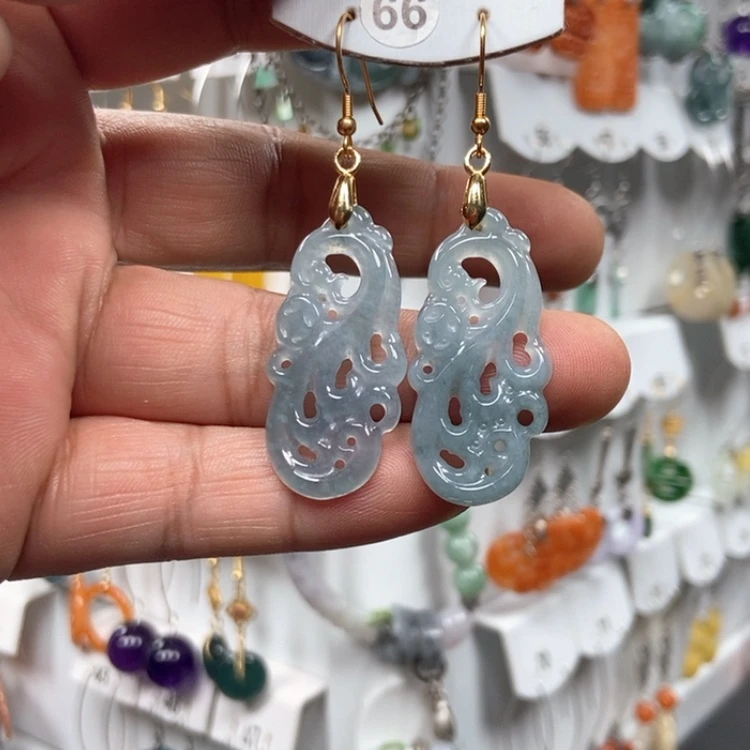 【闪购商品】翡翠耳饰银S925镶嵌耳饰