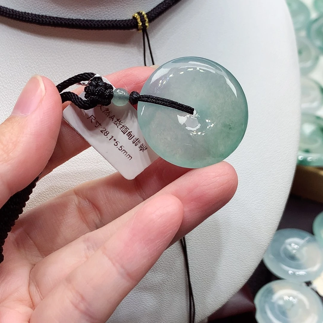 颈饰未镶嵌翡翠编号54，28.1/5.5