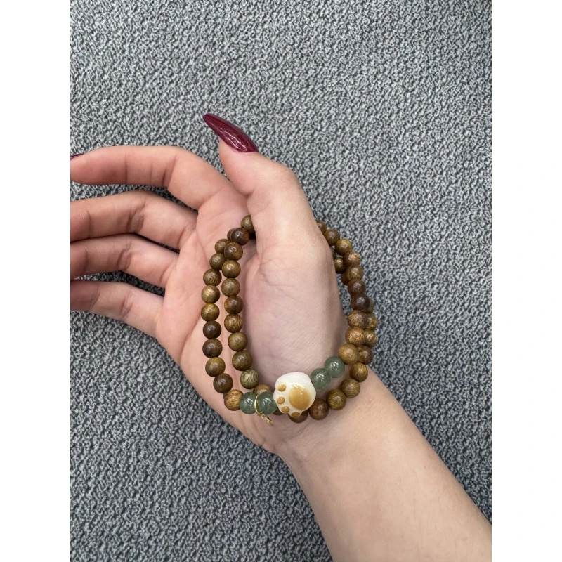 金丝楠双圈手串(无礼盒）XD152-flk