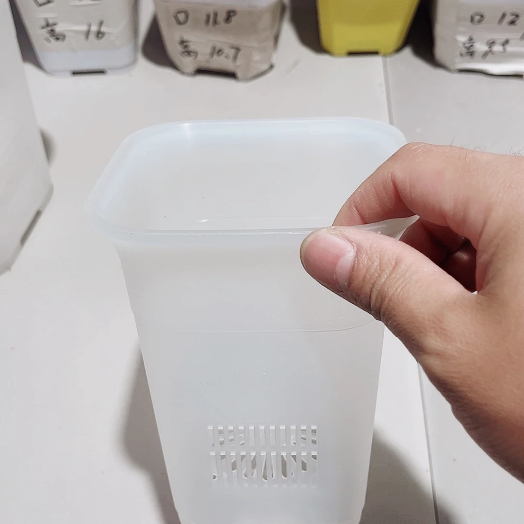 加厚口11.8高16半透明盆5个无托