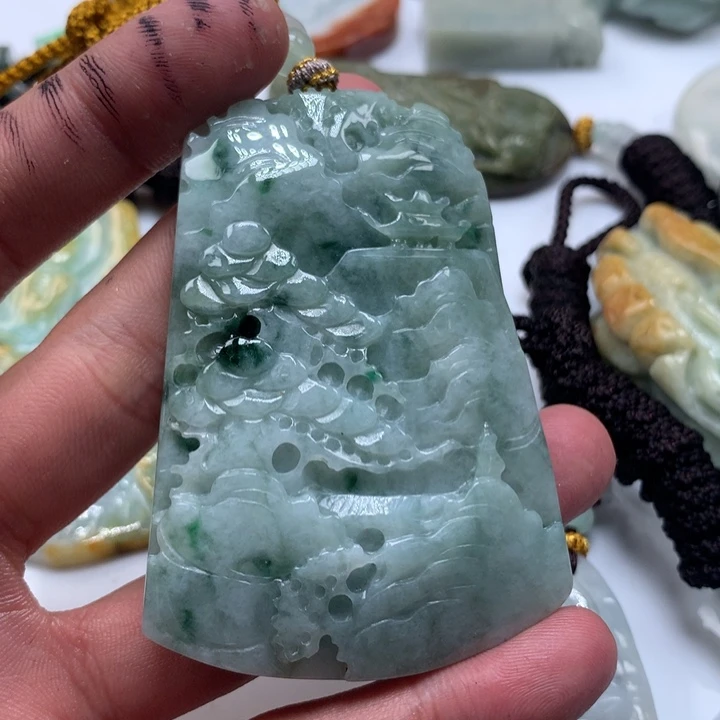 颈饰未镶嵌翡翠保真天然a货翡翠