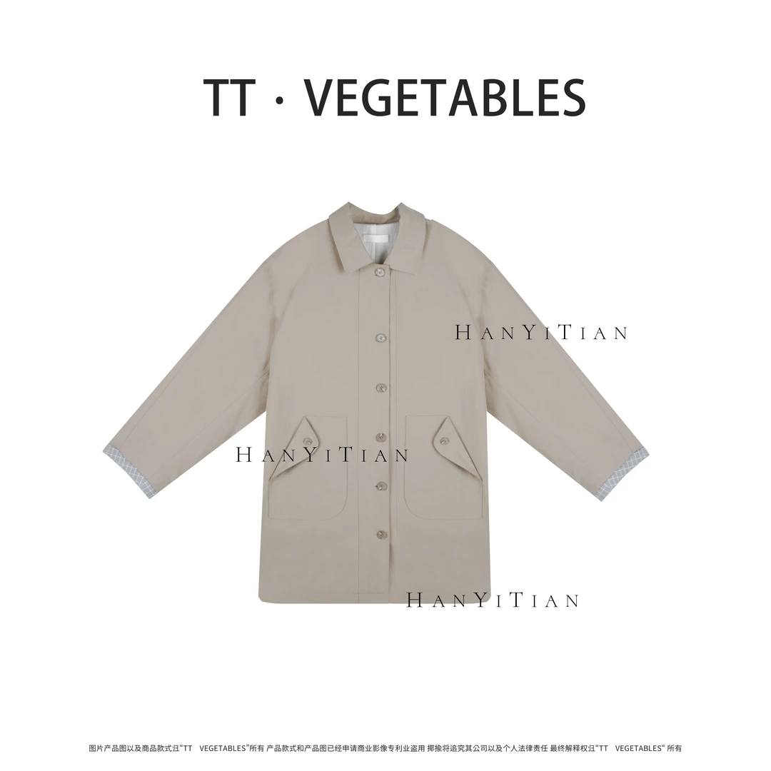 溪树 中长款风衣春季新款潮流宽松外套511195