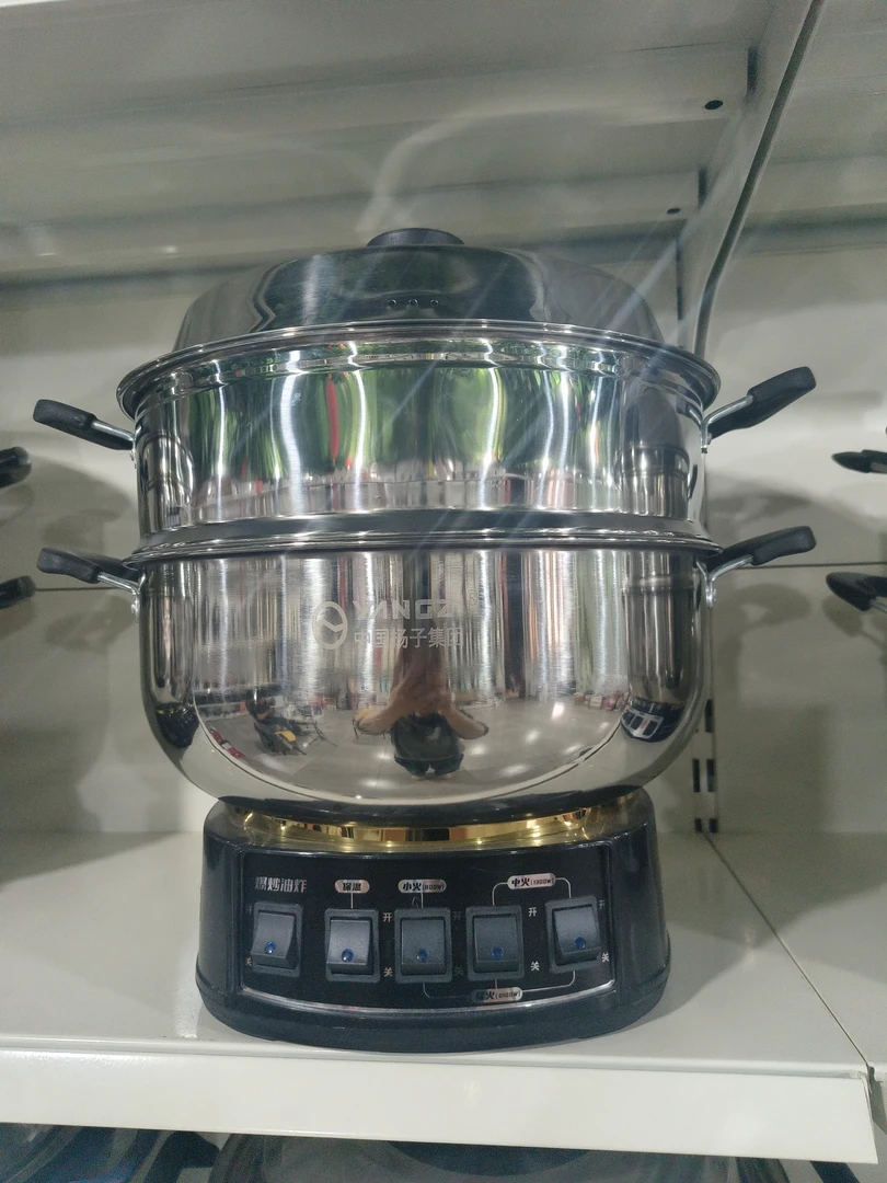插电电炒锅2100W宿舍多功能料理锅220V蒸煮防干烧电锅一体锅家用