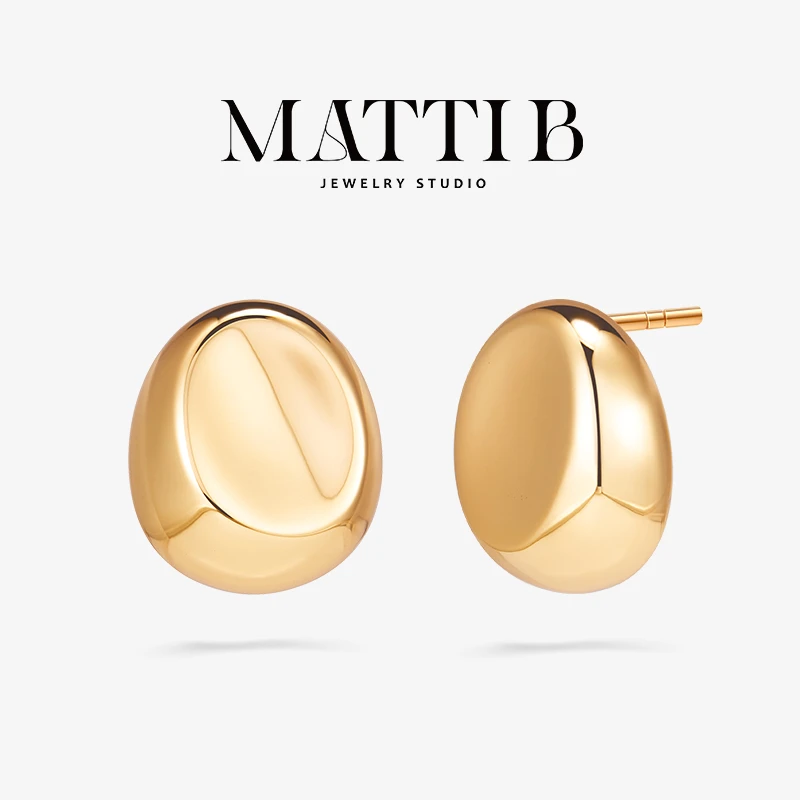 铜合金耳饰 铜合金耳饰 小众设计感新复古小巧百搭豆豆耳钉1948