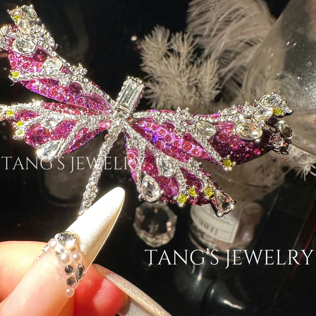 铜合金胸针 大师作品｜秘境蜻蜓奢华复古珍藏胸针彩色时尚饰品轻奢