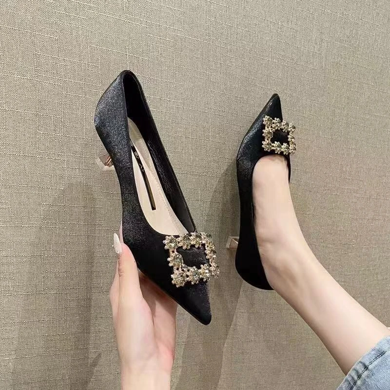 【506-36】#时尚百搭烫钻高跟鞋