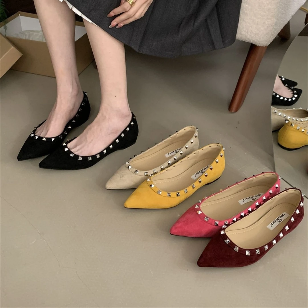 女鞋气质单鞋时尚尖头浅口百搭春季夏季法式高跟低跟平底鞋雪汾女