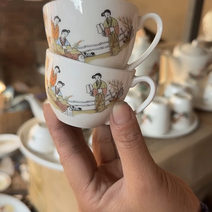 库存微瑕三娘教子杯两个