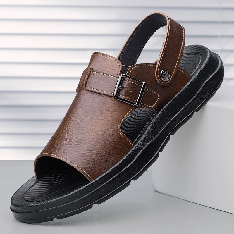 凉鞋男夏季2025新款软底耐磨防滑休闲凉拖男士轻便两穿轻质沙滩鞋