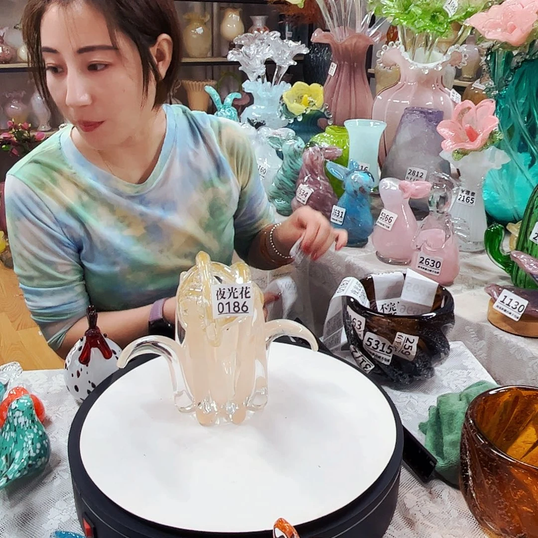 0186夜光，2684瓶 家悦琉璃花瓶摆件