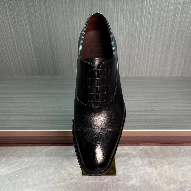 三接头商务正装皮鞋男真皮新款小方头春秋欧式英伦风新郎鞋牛津鞋