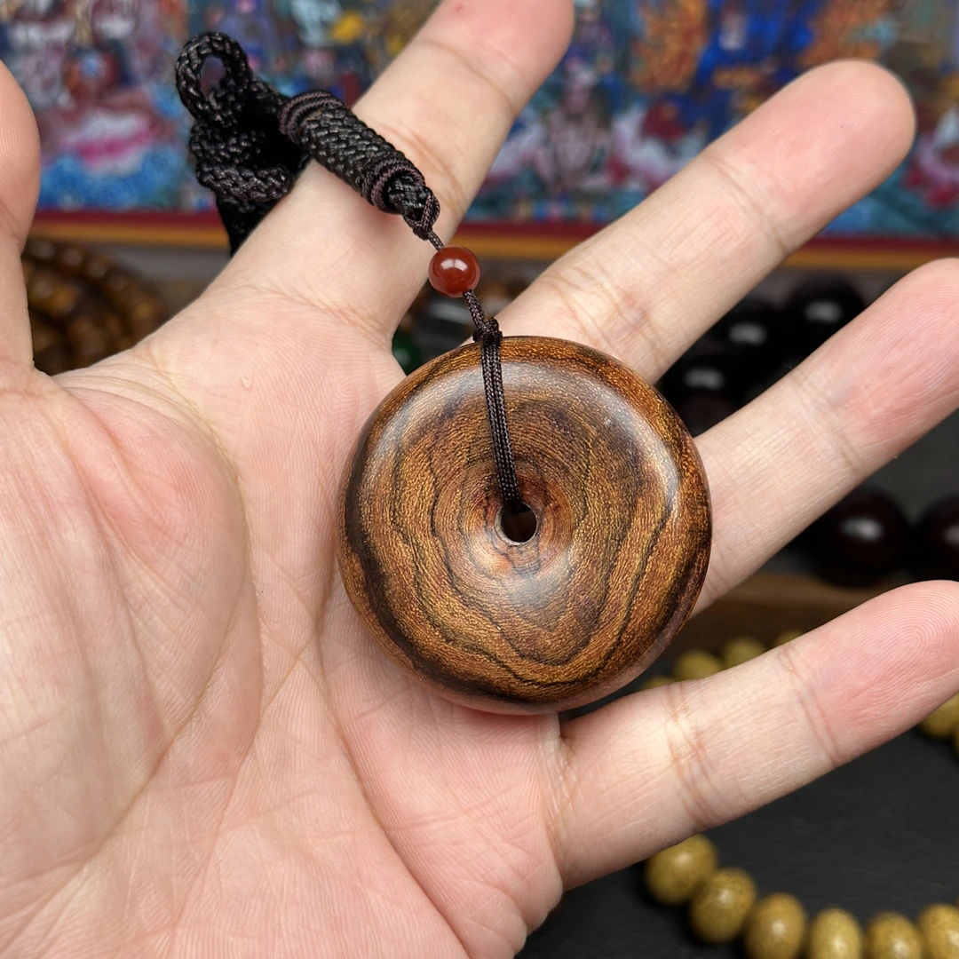 40海南黄花梨平安扣吊坠