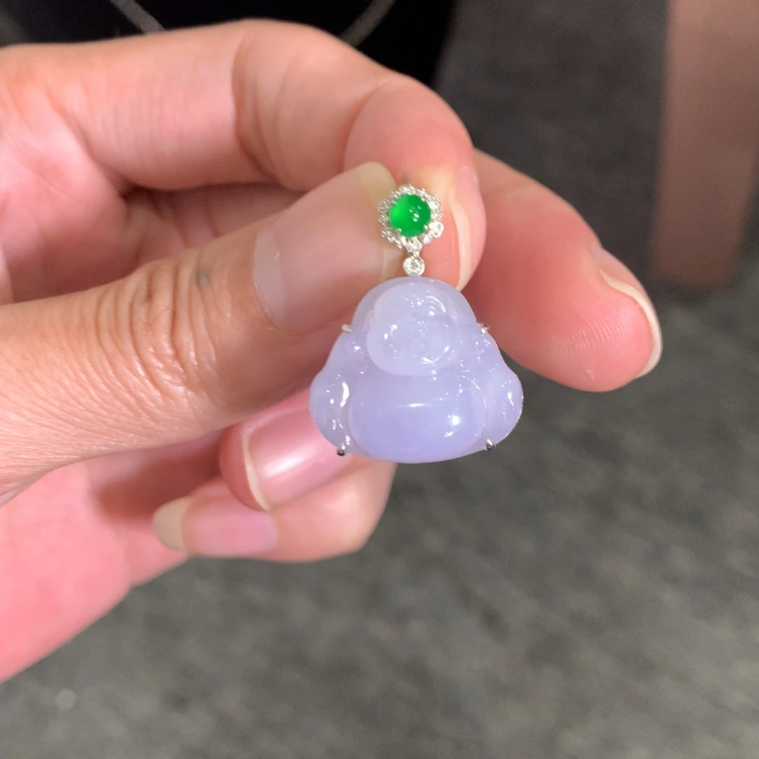 颈饰18K金镶嵌翡翠翡翠
