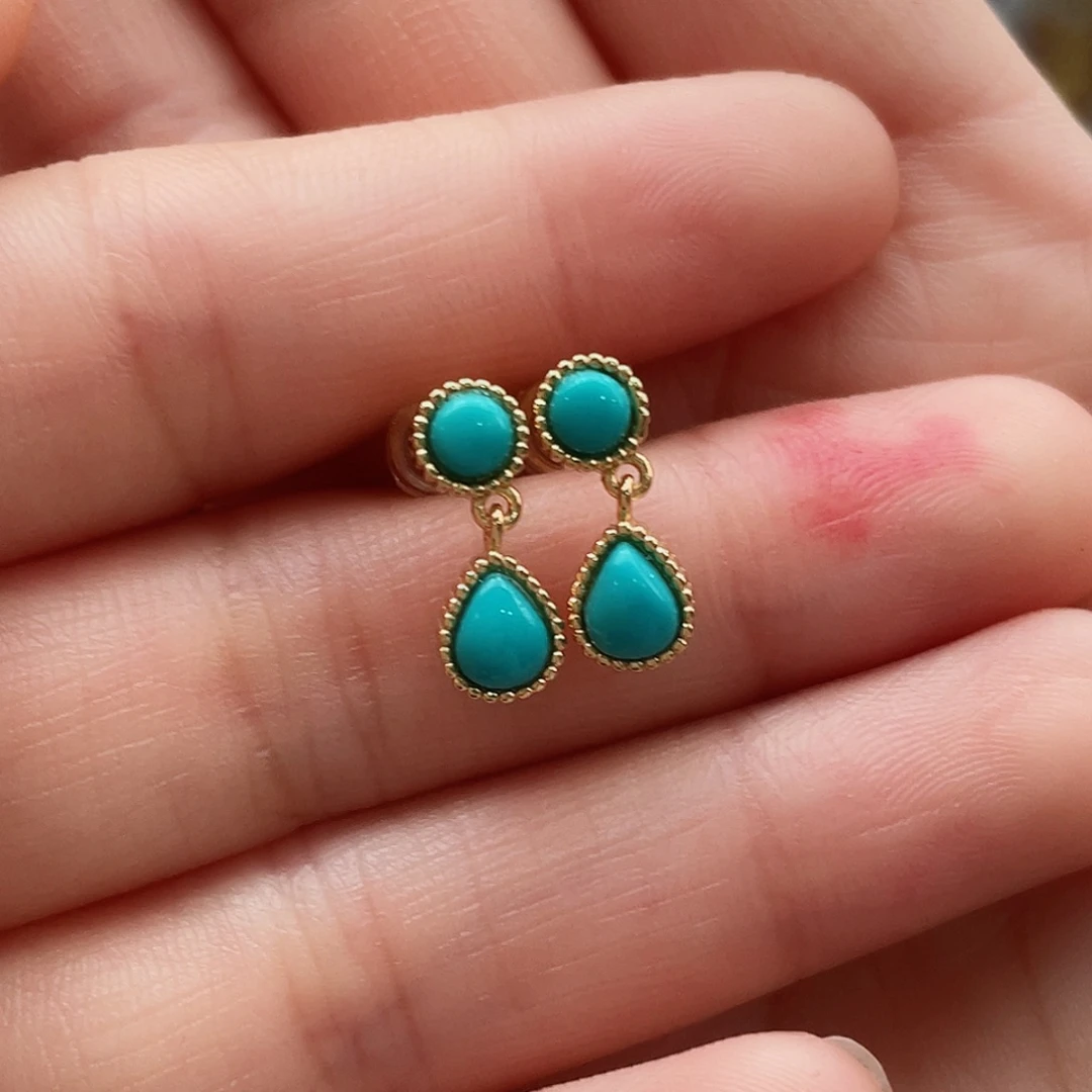 绿松石颈饰银S925镶嵌