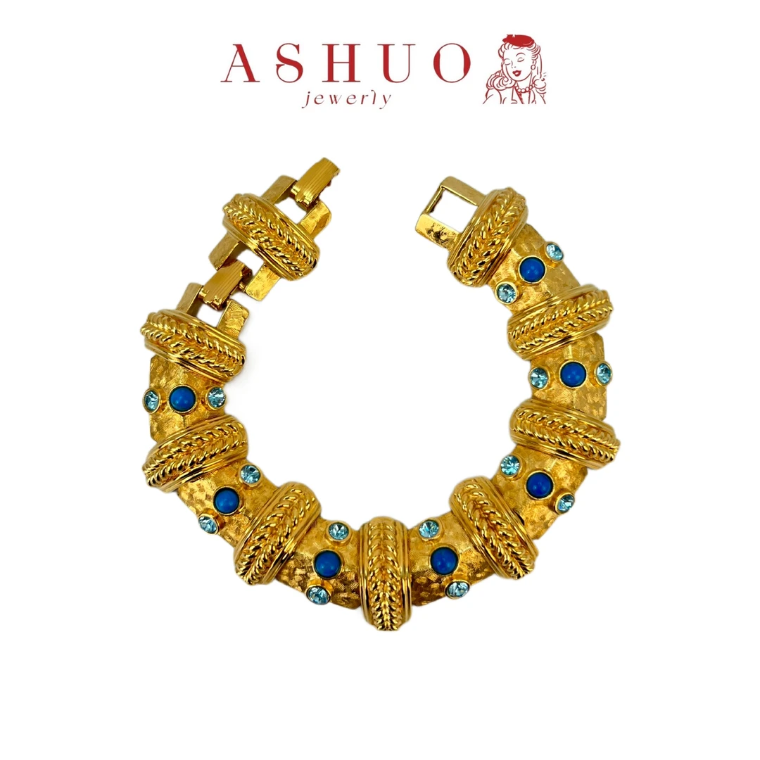 铜合金玻璃手链 阿烁中古手链as10245