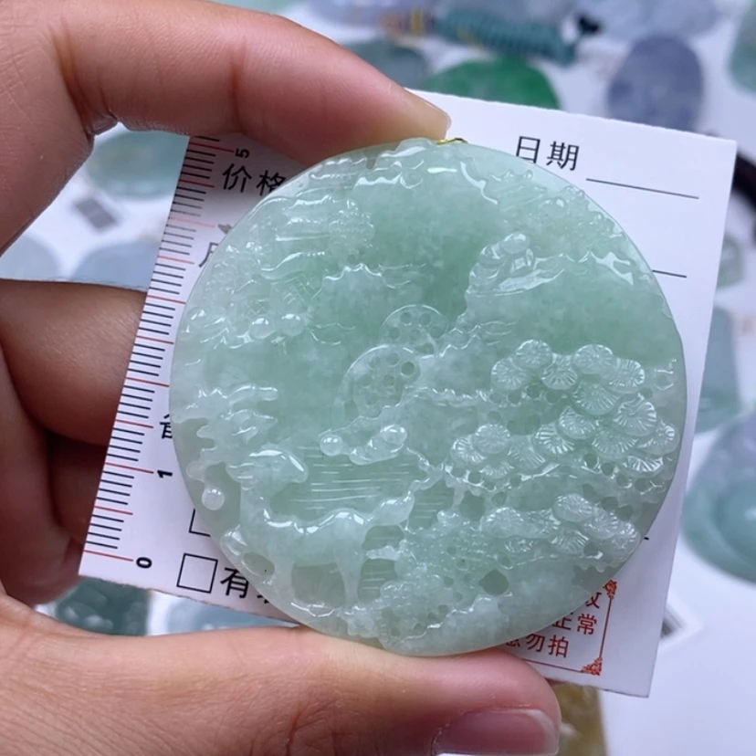 【闪购商品】翡翠吊坠(不含链)未镶嵌山水牌