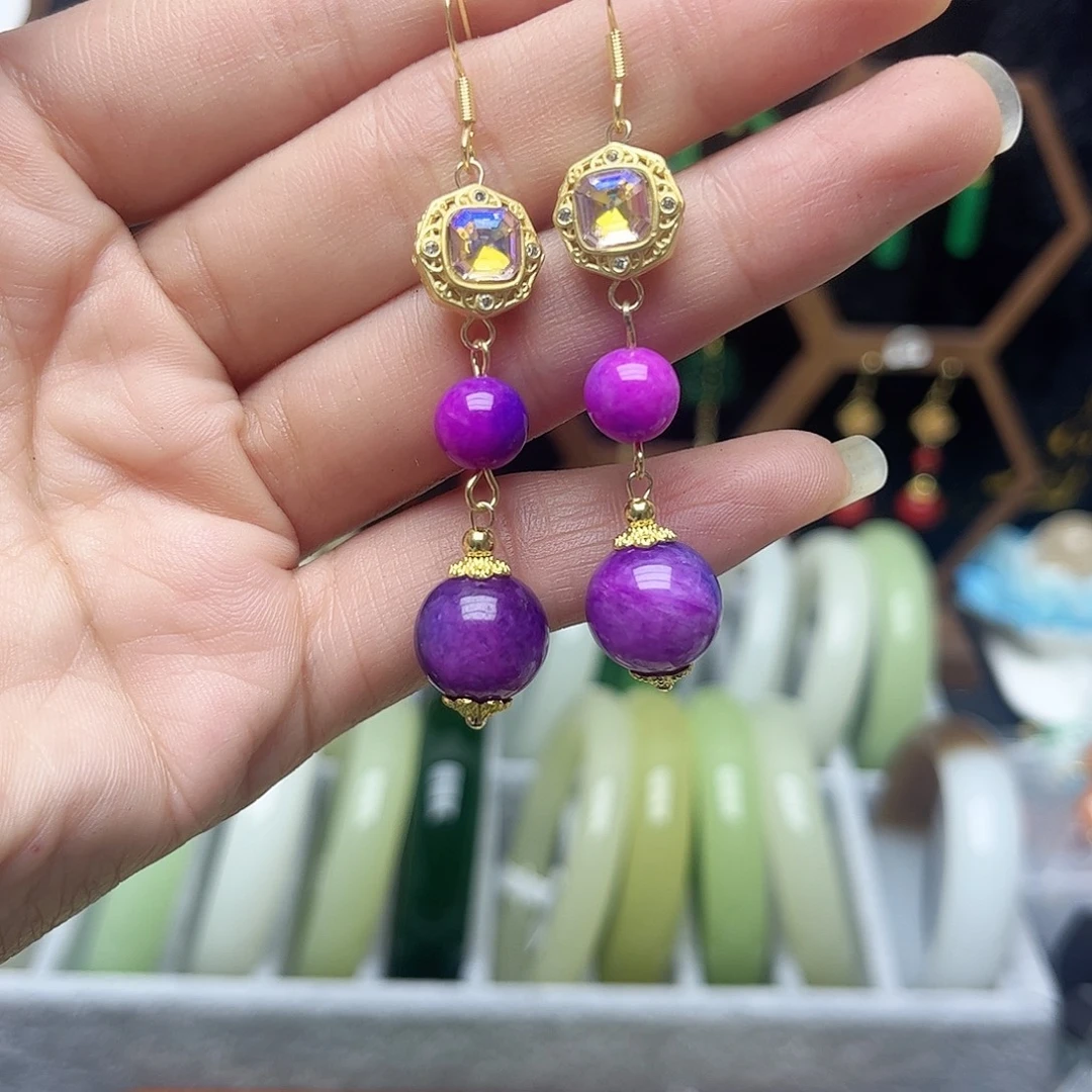 翡翠未镶嵌耳饰圆