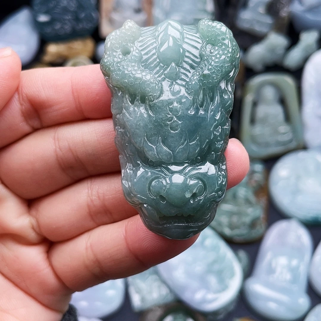 翡翠未镶嵌颈饰缅甸翡翠A货挂件