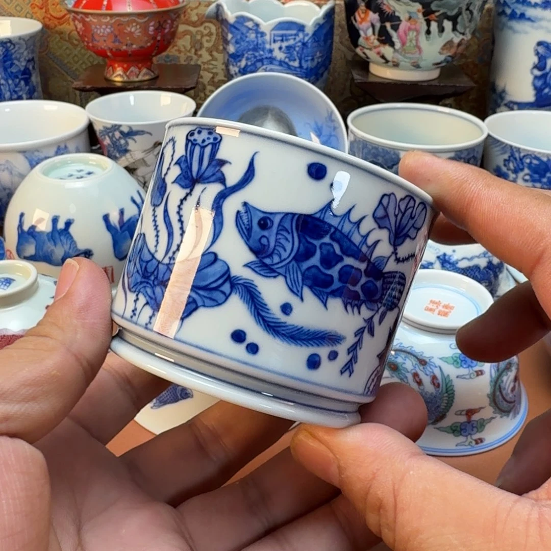 陶杯子景德镇全手工手绘陶瓷