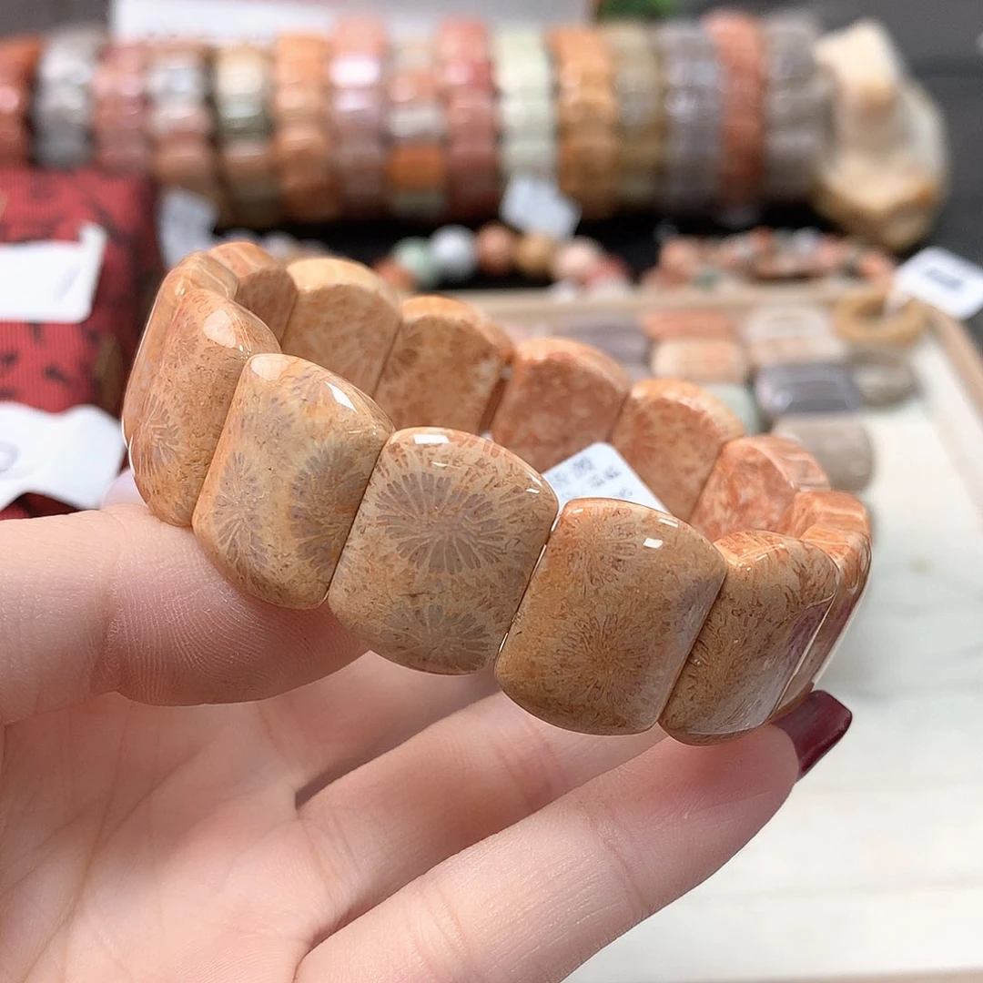 硅化珊瑚（珊瑚玉）手链未镶嵌小***?254