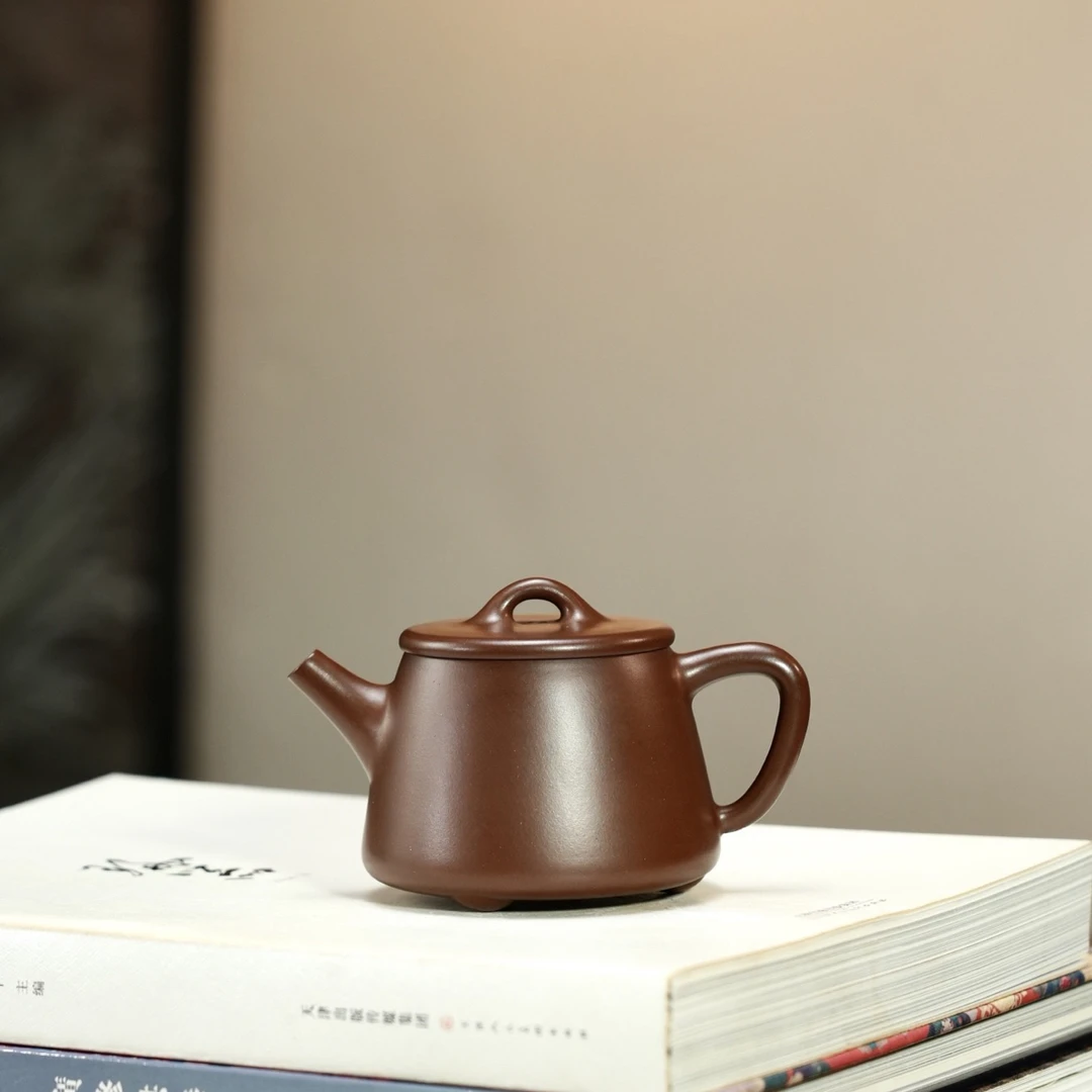 【高石瓢·实用款】紫砂壶原矿极品老紫泥·180cc·9孔