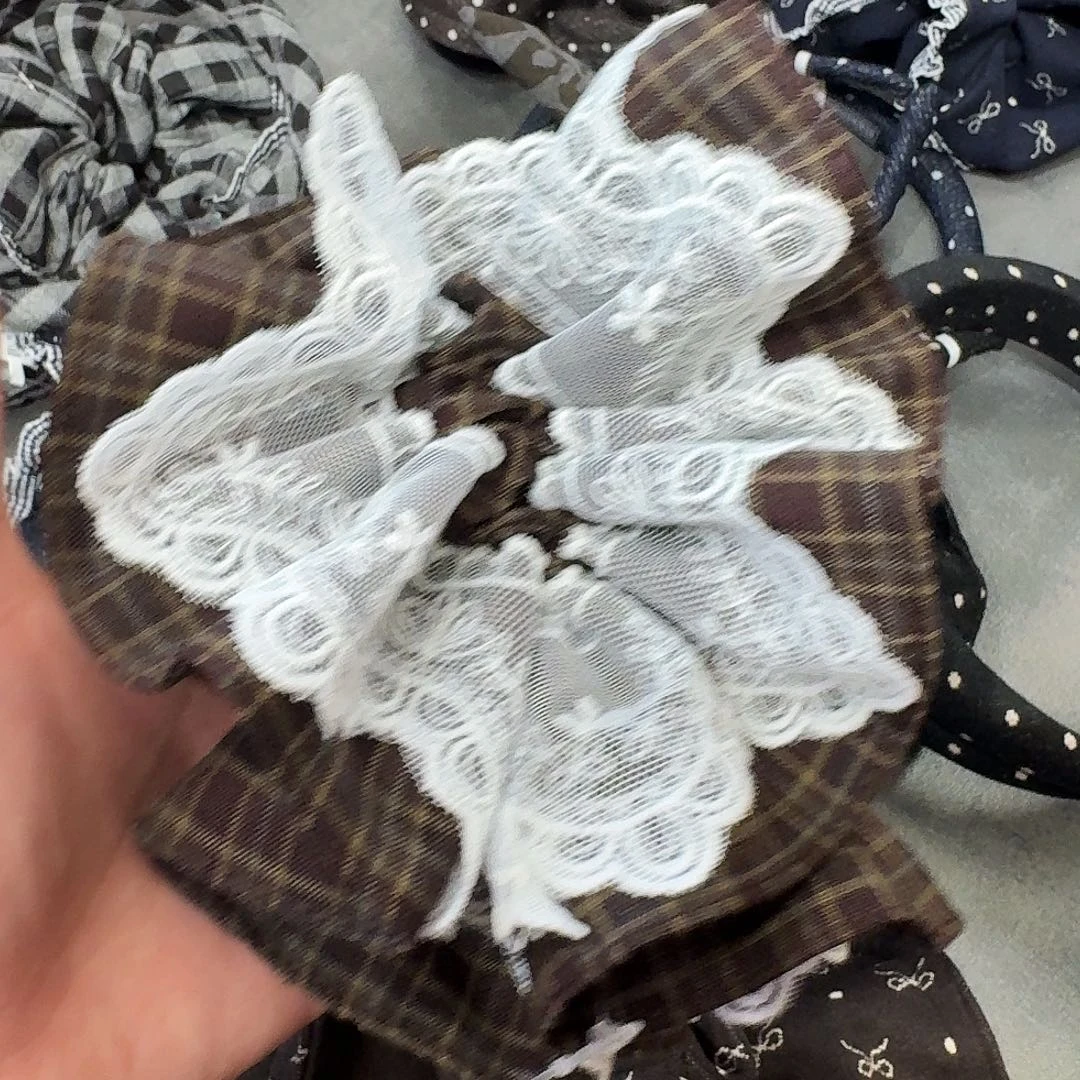 非金属无咖色格子蕾丝