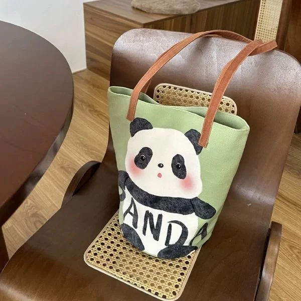 小熊原创水桶单肩包