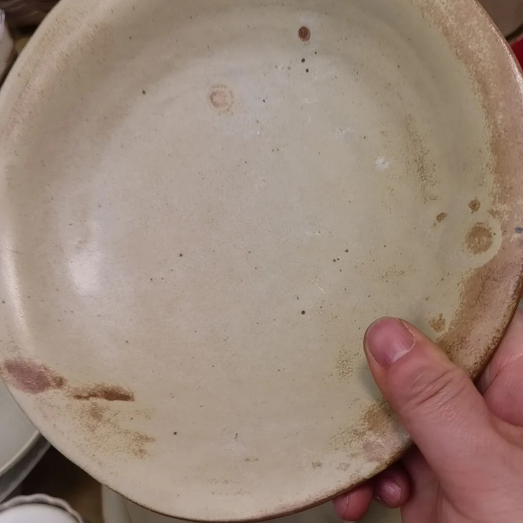 瓷片微瑕粗陶九寸草帽深盘两个一组