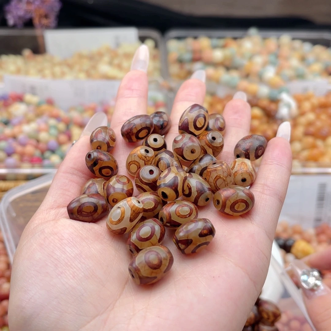 白玉菩提吊坠z12-16mm15颗。三眼天珠 微瑕