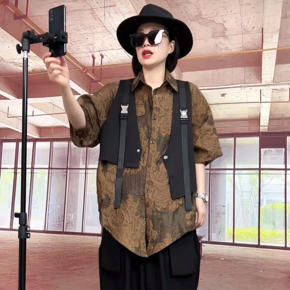 春夏设计款织带短马甲男女雅痞帅气时尚马夹潮气质百搭