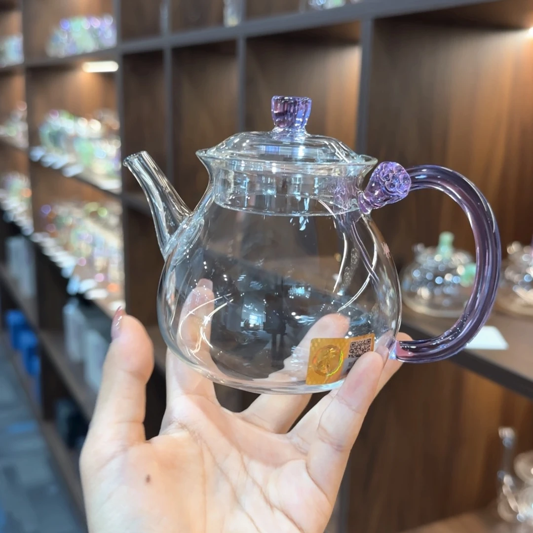 禾器清莲壶浅紫色。。