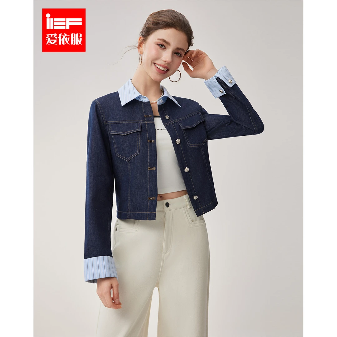 IEF/爱依服2025春季新款港式复古休闲风通勤气质百搭短款外套