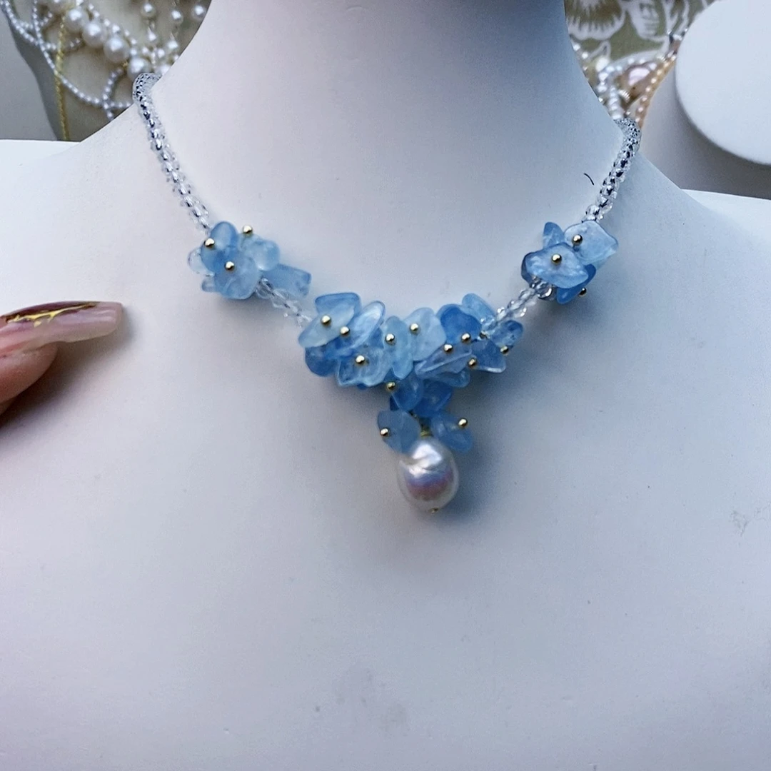 淡水珍珠颈饰银S925镶嵌