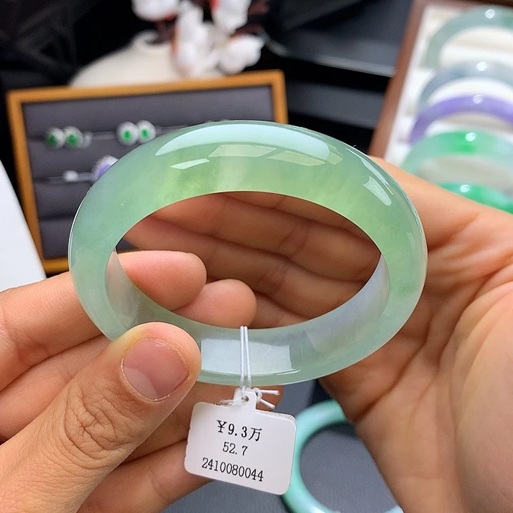 未镶嵌手镯翡翠53冰晴水正圈