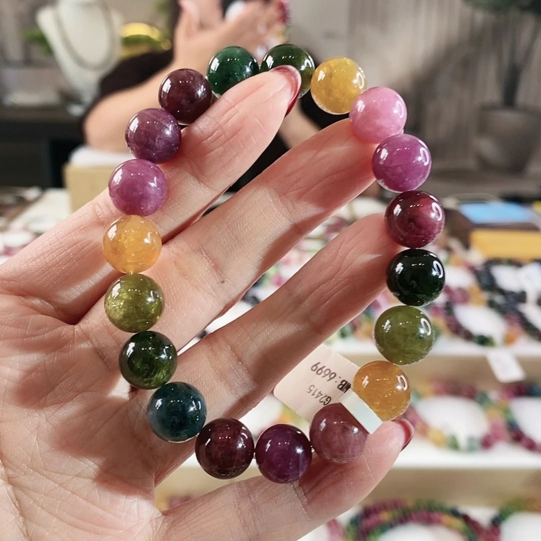 碧玺手串未镶嵌G2415单圈颜色微差