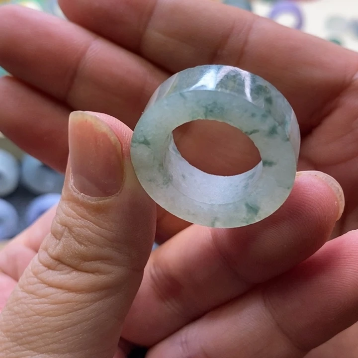 定制翡翠未镶嵌翡翠戒指16-22有包容