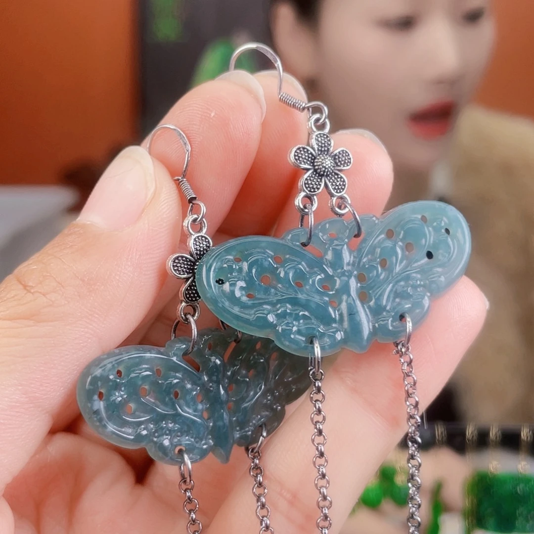 翡翠未镶嵌耳饰饰品