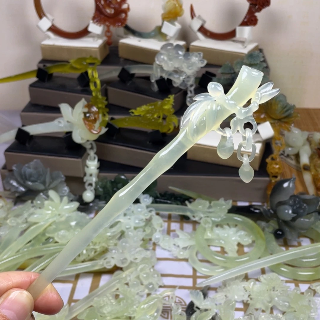 未镶嵌蛇纹石玉发饰