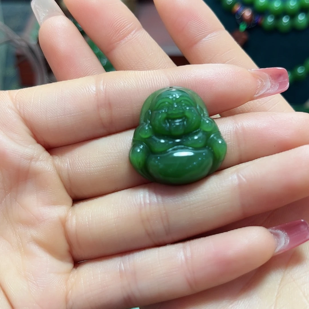 和田玉吊坠微瑕银S925镶嵌