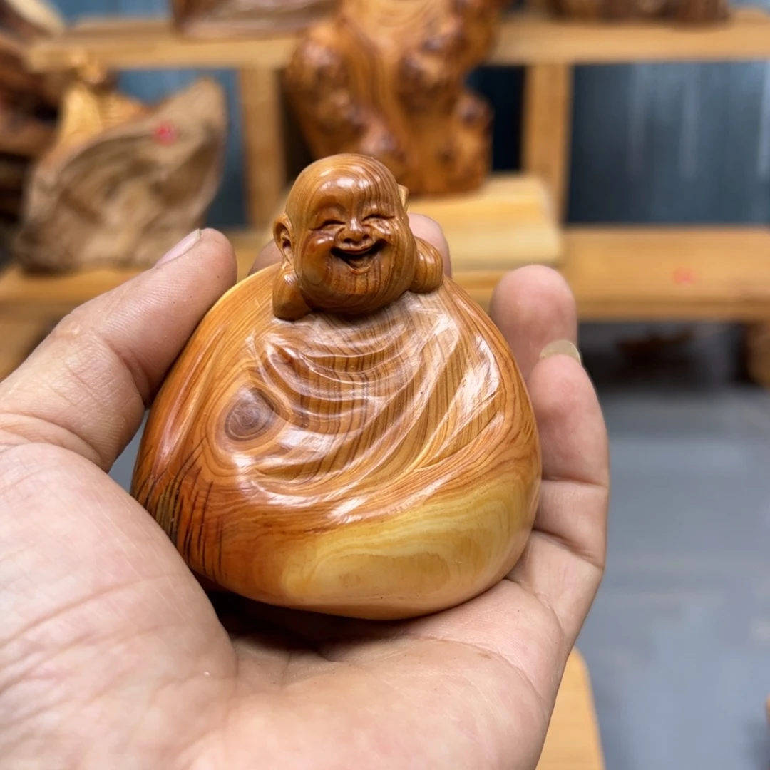 老***谢木崖柏木摆件手把件